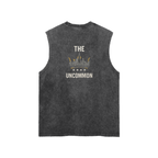 Uncommon Chicago Skyline Snow Washed Frayed Hem Tank Top