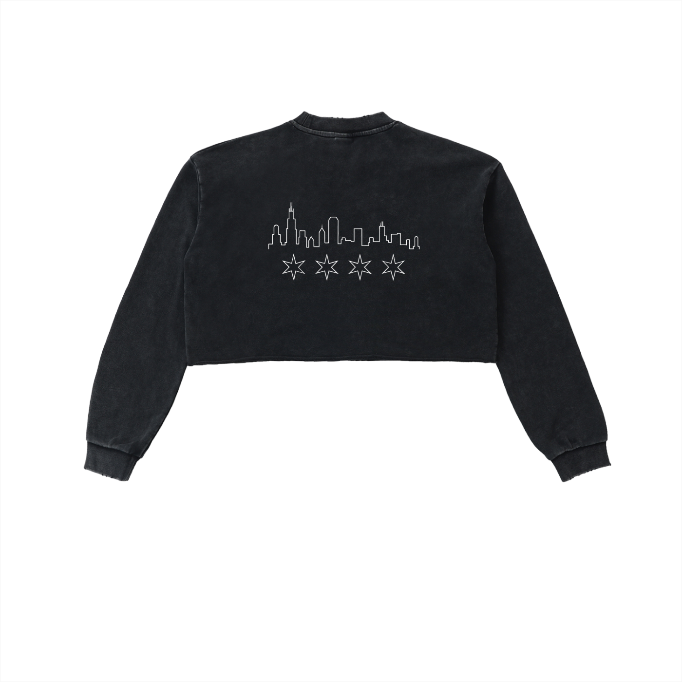 Uncommon OG Snow Washed Raw Edge Cropped Sweatshirt
