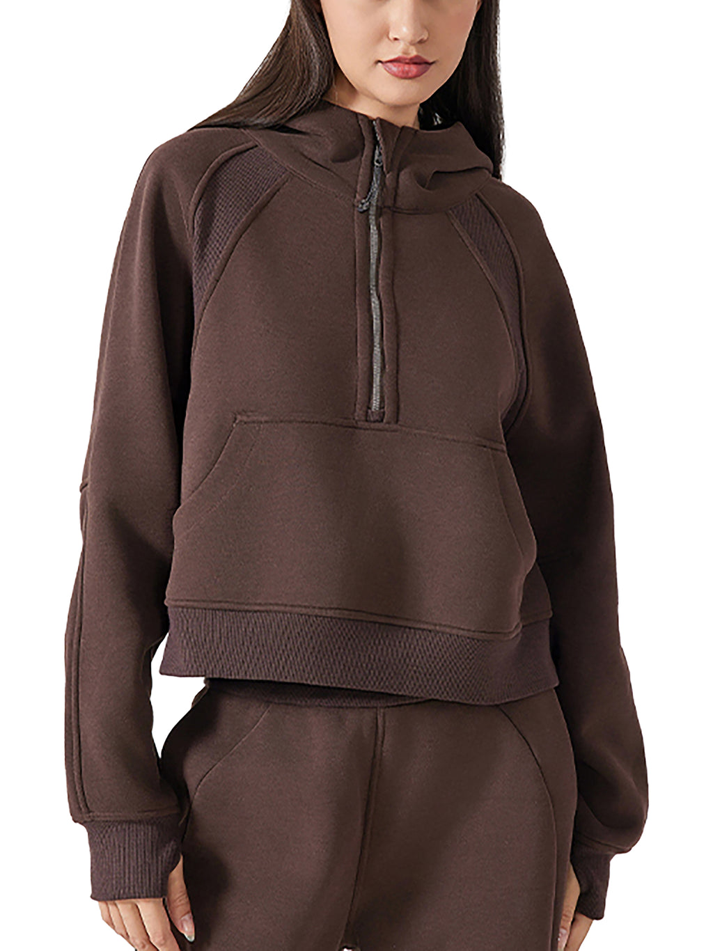 Turkey Trot Cropped Half-Zip Hoodie