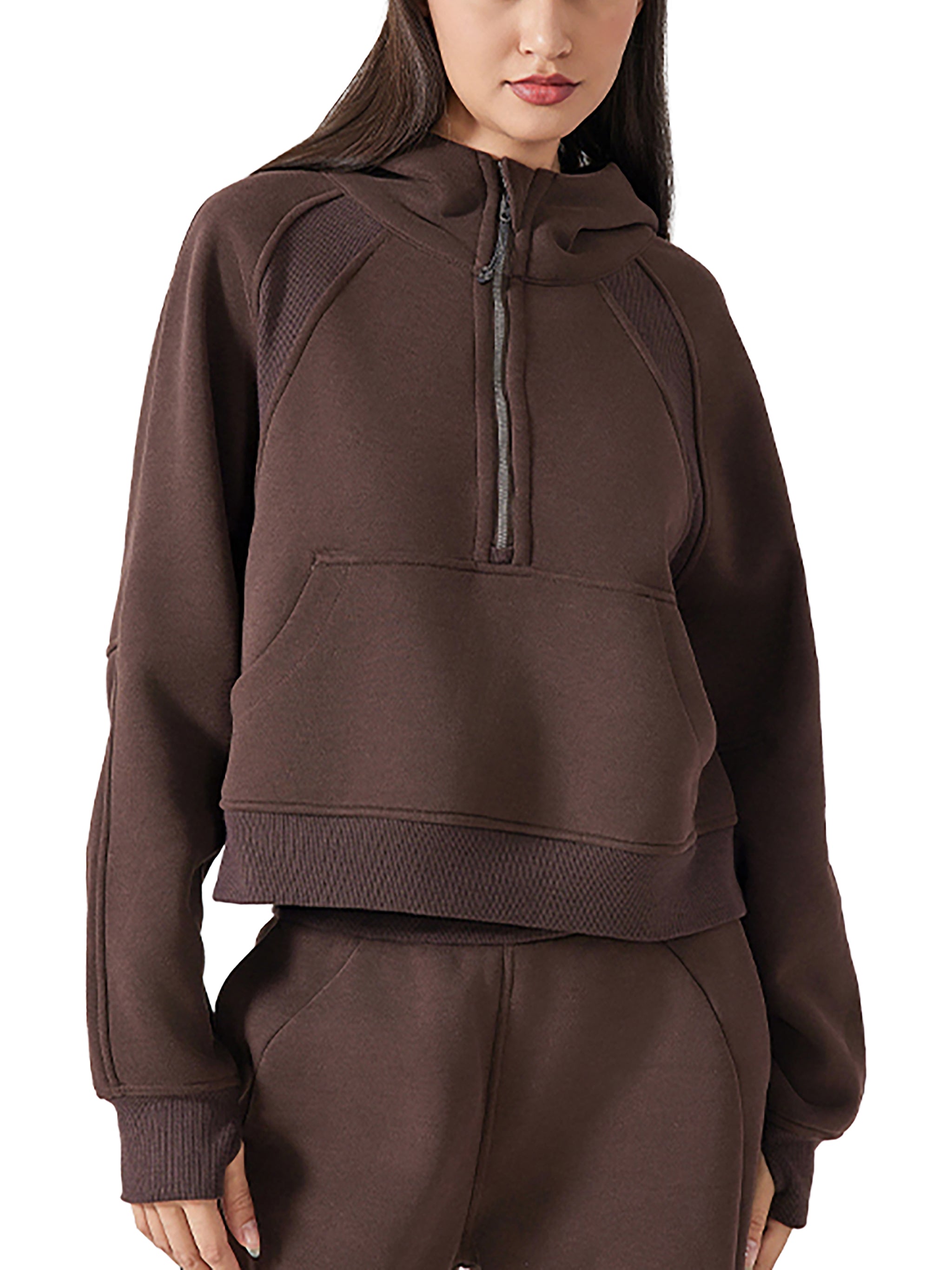 Turkey Trot Cropped Half-Zip Hoodie