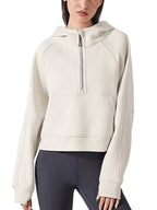 Turkey Trot Cropped Half-Zip Hoodie