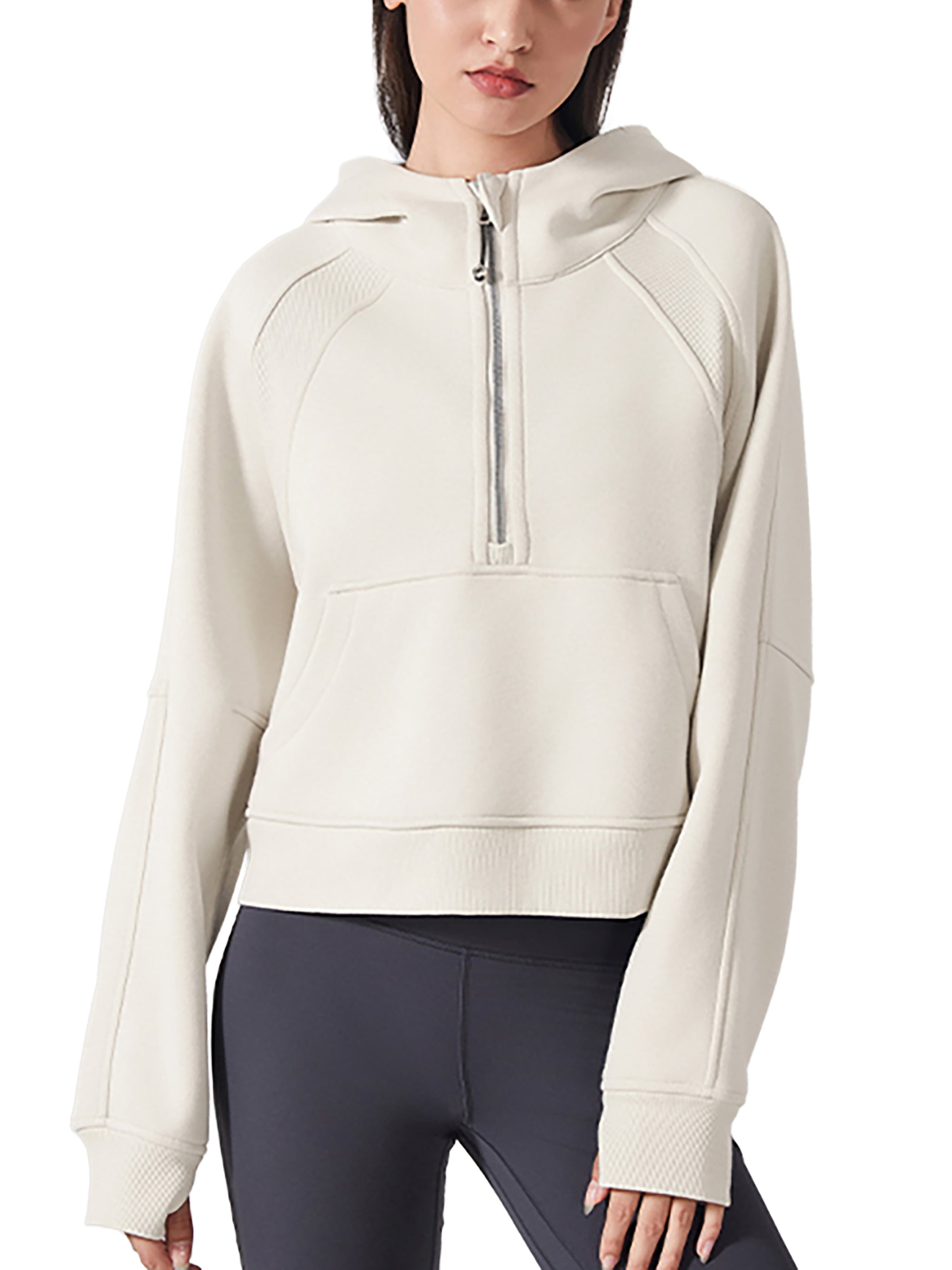 Turkey Trot Cropped Half-Zip Hoodie