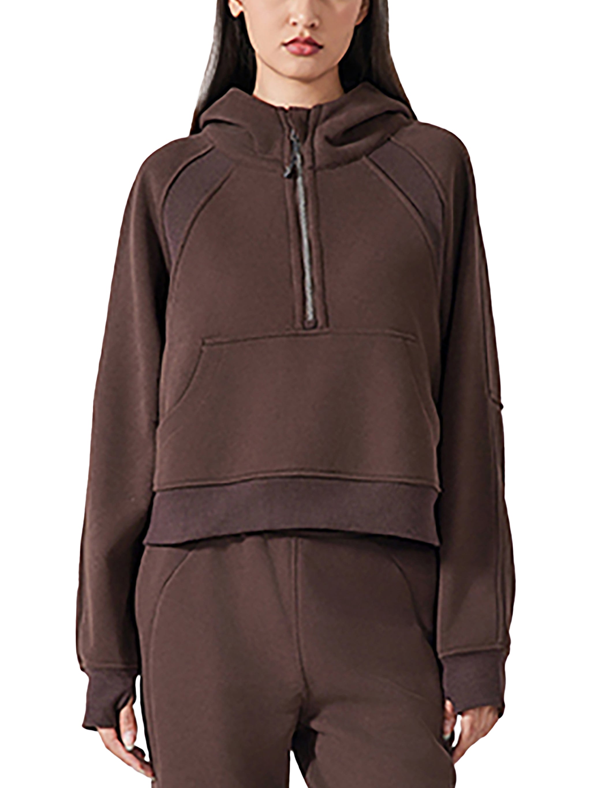 Turkey Trot Cropped Half-Zip Hoodie